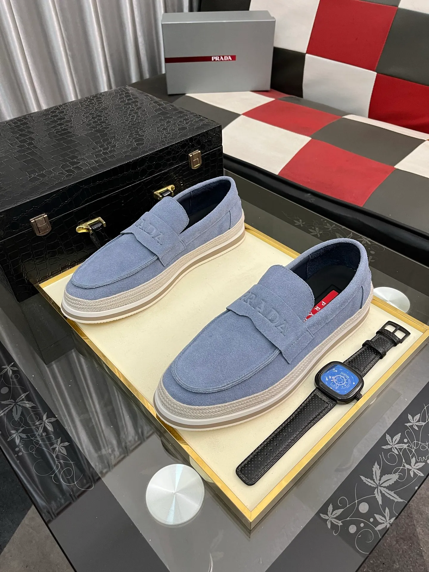 Men's men's shoes 💰458⌚️⌚️prada: new spring and summer casual shoes, sports sneakers, fabric: imported cowhide, lining: original lining, sole: original sole, size: 38-445️⃣color optional